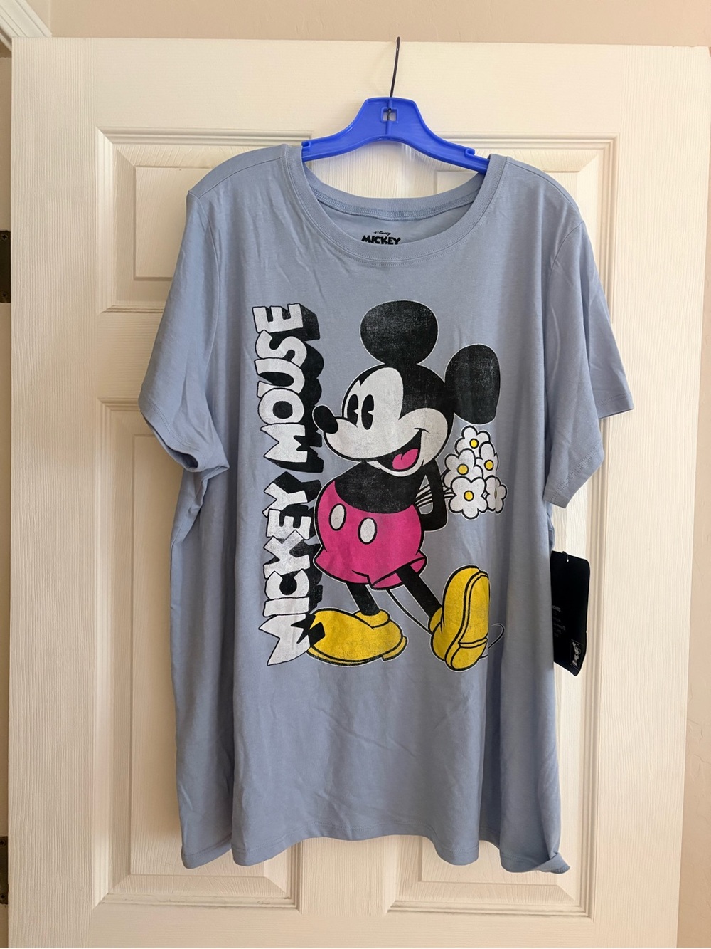 torrid Light Gray Mickey Mouse Graphic Tee with Pink and Yellow Accents